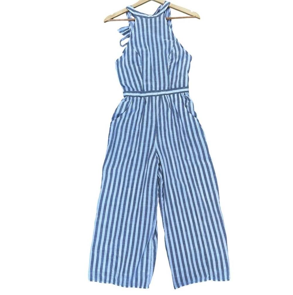 American Eagle Striped Halter Wide Leg Jumpsuit Size XS